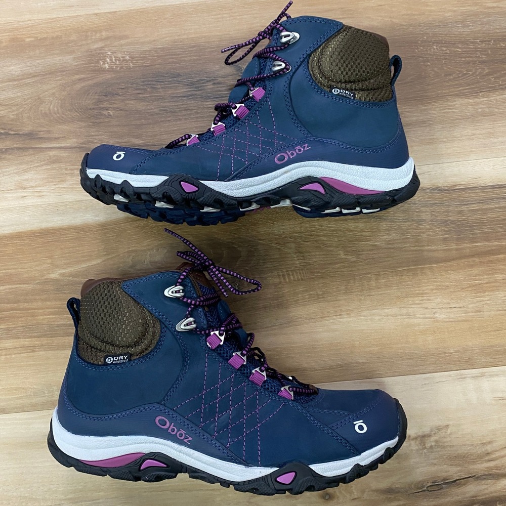 Oboz Bridger Mid B-DRY Hiking Boots Size 8 Waterproof Trail Shoes Navy Blue - Picture 4 of 11